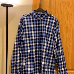 Express Blue and White Checkered Men's Shirt